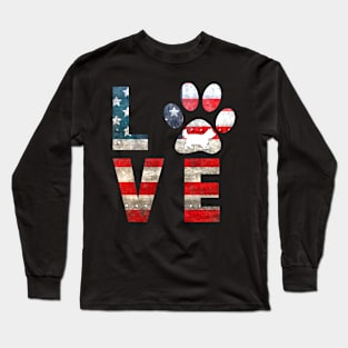 Patriotic Yorkie Dog Love Long Sleeve T-Shirt